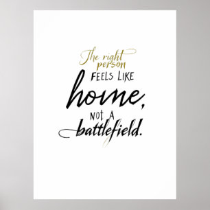 Beziehung Zuhause gegen Schlachtfeld Poster