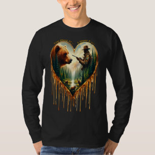 Beziehung zwischen dem Jäger-Grizzly-Bär und dem H T-Shirt