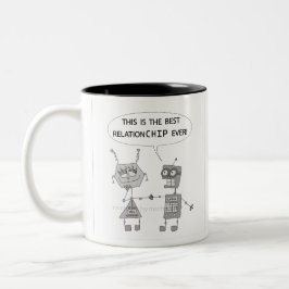 Beziehungen für Roboter und Liebe Zweifarbige Tasse