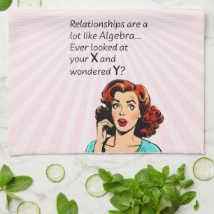 Beziehungen sind wie Algebra Lustiger Spruch Geschirrtuch