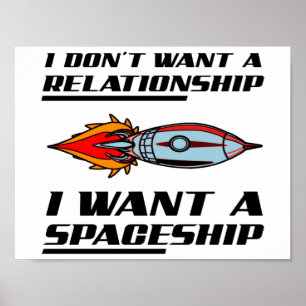 Beziehungs-Raumschiff Lustiges Poster