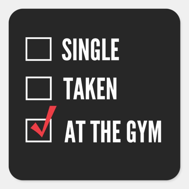Beziehungsstatus Gym Quadratischer Aufkleber (Vorderseite)