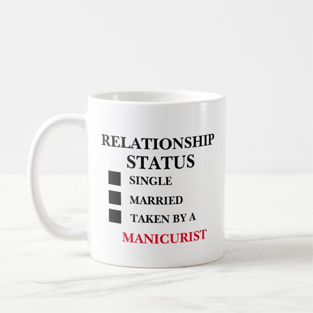 Beziehungsstatus Manikurist Kaffeetasse (Links)