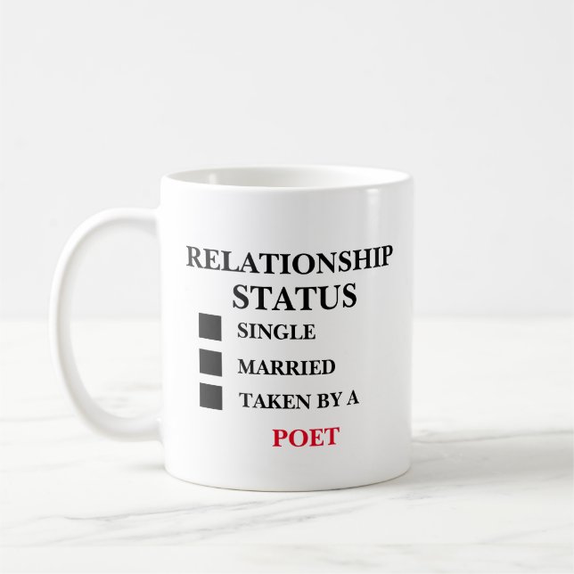Beziehungsstatus Poet Kaffeetasse (Links)