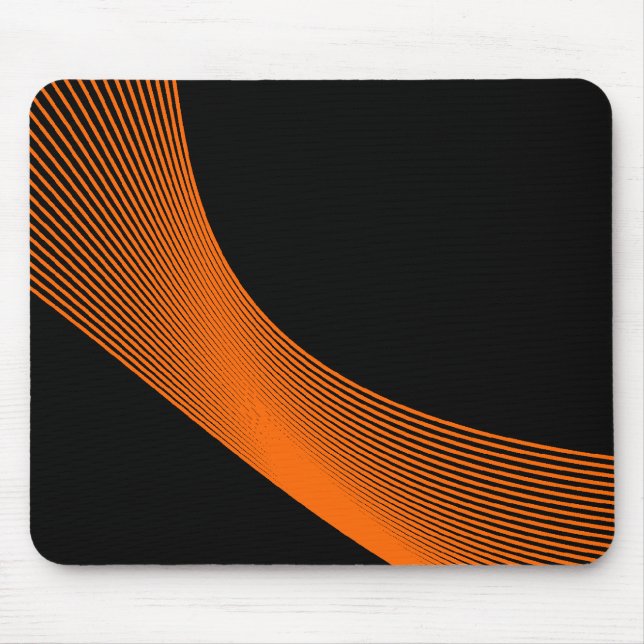 Bézier Curves - Orange auf schwarz Mousepad (Vorne)