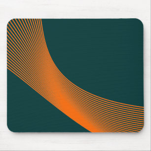 Bézier Curves - Orange on Dark Green 003333 Mousepad