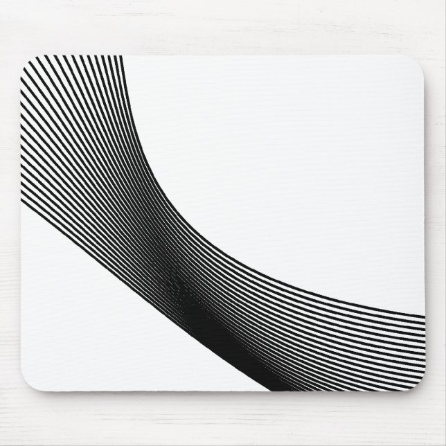 Bézier Curves - Schwarz auf Weiß Mousepad (Vorne)