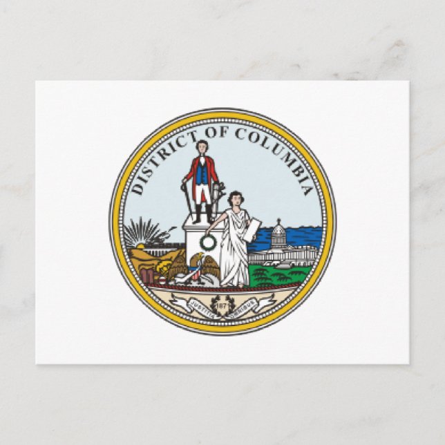 Bezirk Columbia Siegel Postkarte (Vorderseite)