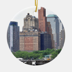 Bezirk-Niedrigeres Finanziellmanhattan Keramik Ornament