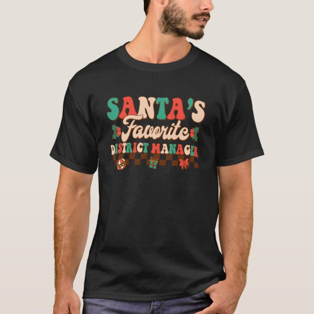 Bezirksdirektor Santa's Lieblings-Holly Xmas Chri T-Shirt (Vorderseite)