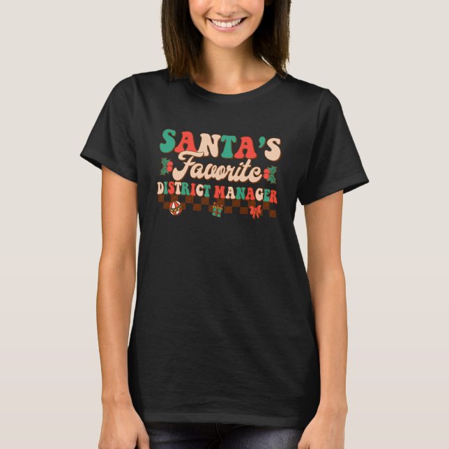 Bezirksdirektor Santa's Lieblings-Holly Xmas Chri T-Shirt (Vorderseite)