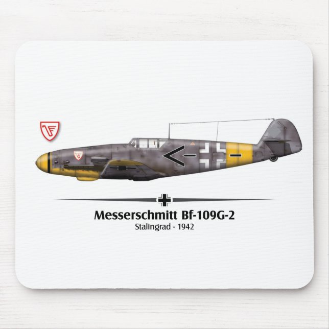 Bf-109G-2 - Luftwaffe - Schlacht von Stalingrad -  Mousepad (Vorne)