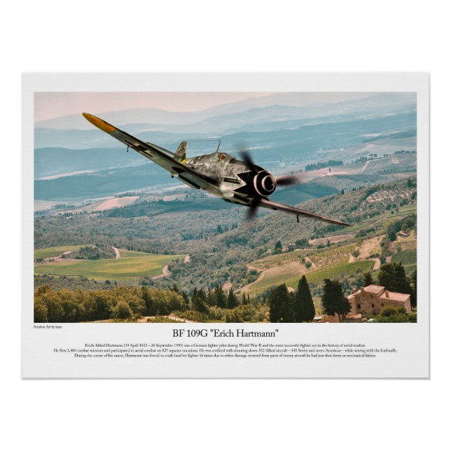 BF 109G-6  "Erich Hartmann" Poster (Vorderseite)
