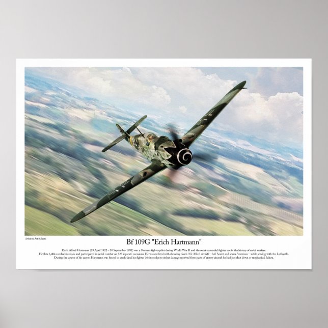 Bf 109G-6 "Erich Hartmann" Poster (Vorne)