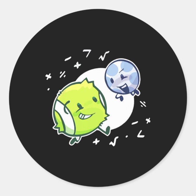 Bfdi Tennis Ball und Golf Ball Duo Matte Runder Aufkleber (Vorderseite)