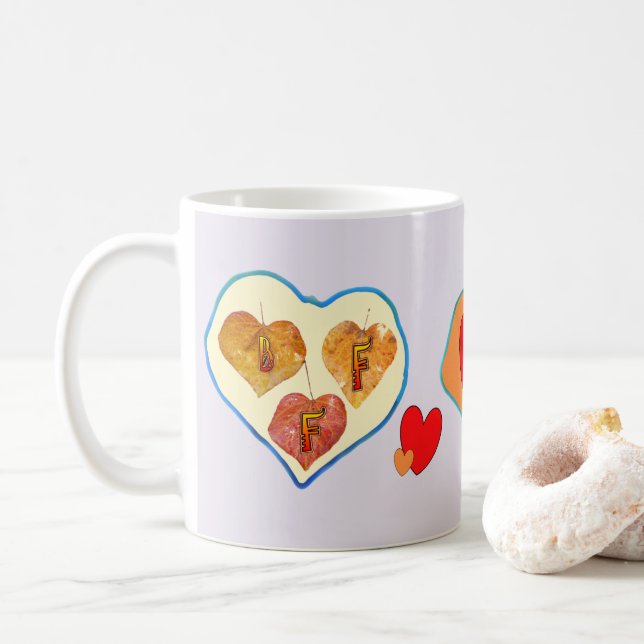 BFF 3 Feuilles dans la Mug Café Coeur (Avec donut)
