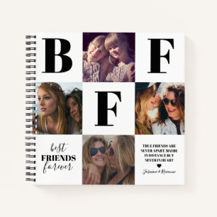BFF-Beste-Freundinnen-Fotocollage Schwarz Notizbuch