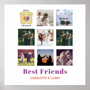 BFF Photo Collage Gift Peanutbutter Jelly Sandwich Poster