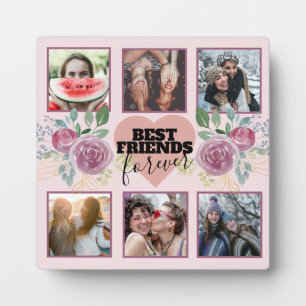 BFF Rosé Foto Collage Floral Fotoplatte