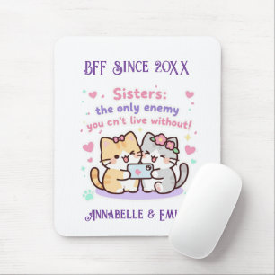 BFF seit 20XX Süße Schwestern Beste Freundin Name Mousepad