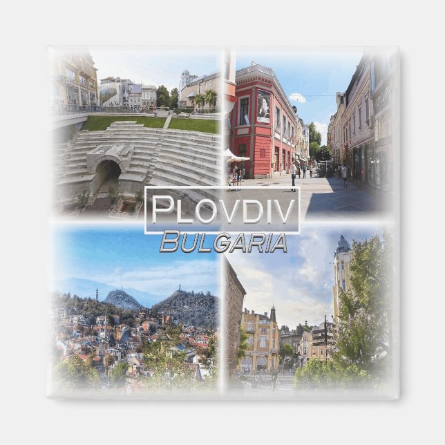 BG0014 Europa, Bulgarien, Plovdiv, Kühlschrank Magnet (Vorne)