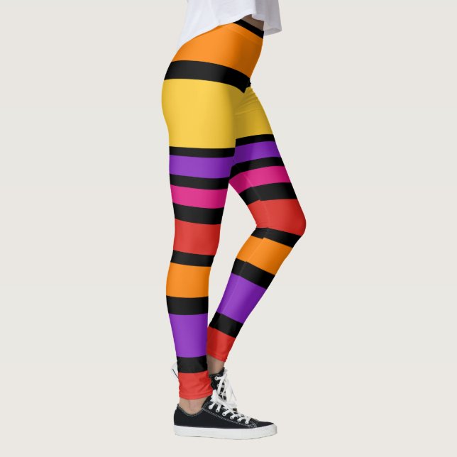 BG Streifen Muster Farbe I + Ihr Hintergrund Leggings (Rechts)