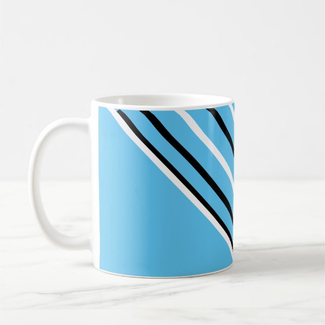 BG Stripes Muster schmal weiß & schwarz + hinten. Kaffeetasse (Links)