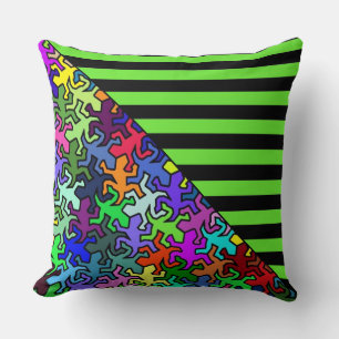 BG Stripes Muster schwarz + Geckos mosaik Kissen
