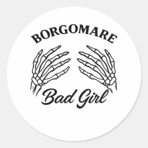 Bgm Bad Girl - Skeletton Herz Hände Runder Aufkleber