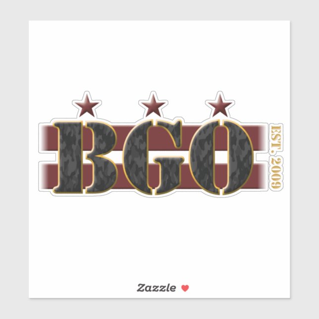 BGO Logo Vinyl Sticker (transparent 8" x 8") (Blatt)