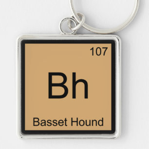 Bh - Basset Hound Chemistry Element Symbol Dog T-S Schlüsselanhänger