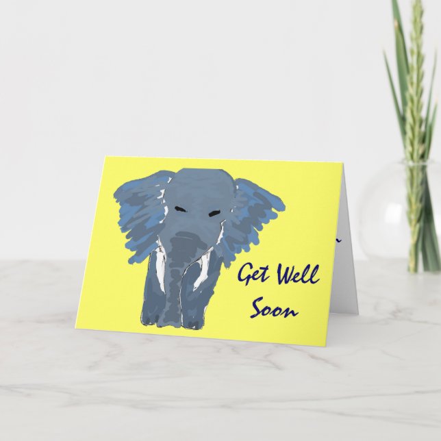 BH- Elephant Artistique Se Bien Bientôt Carte (Devant)