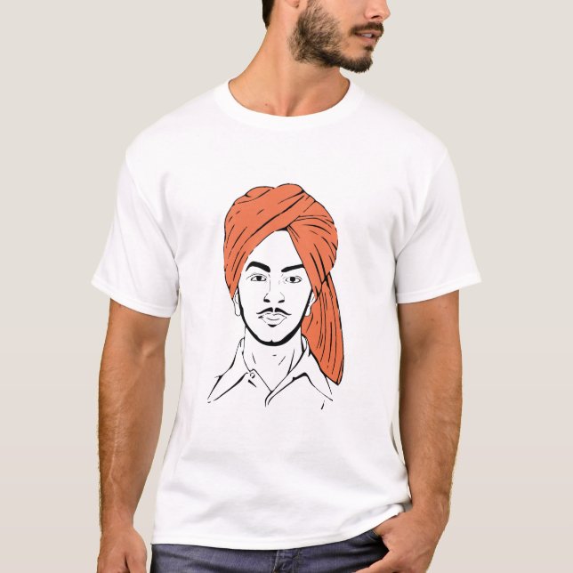 Bhagat Singh der Punjabi-indische T-Shirt (Vorderseite)