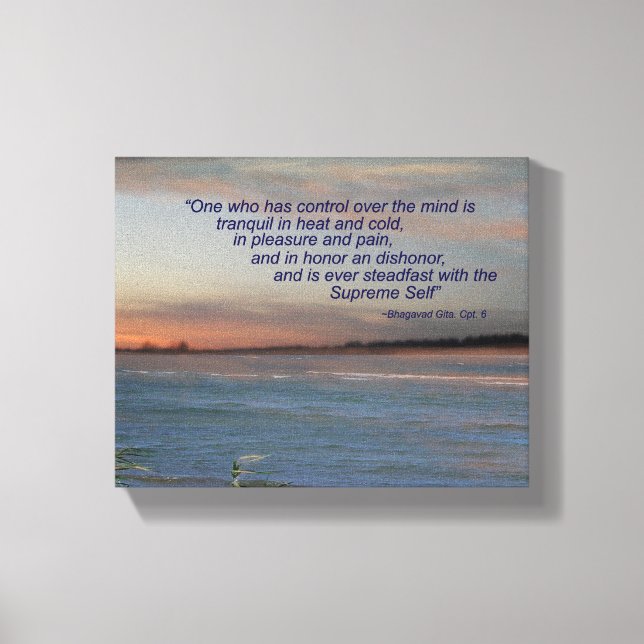 Bhagavad Gita Quote Leinwand: "Wer Kontrolle hat.. Leinwanddruck (Vorderseite)