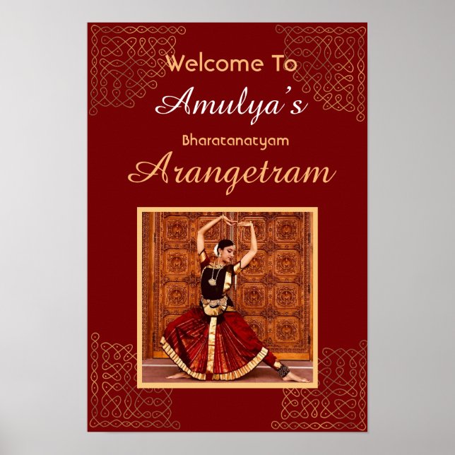 Bharatanatyam Arangetram Begrüßungsschild, persona Poster (Vorne)