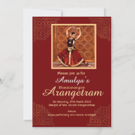 Bharatanatyam Arangetram laden Sie mit Ihrem Foto  Einladung