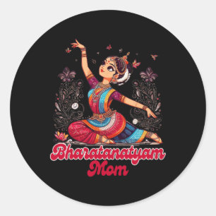 Bharatanatyam Dancing Dancer Indian Bharatanatyam Runder Aufkleber