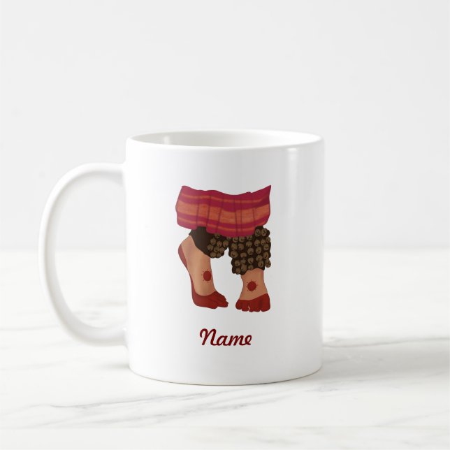 Bharatanatyam Tänzer füttern Design personalisiert Kaffeetasse (Links)