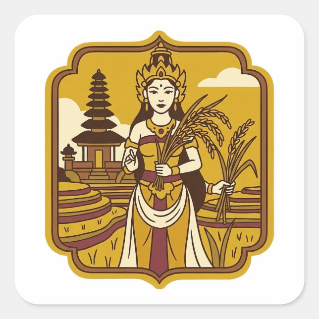 Bhatari Sri Quadratischer Aufkleber (Vorderseite)