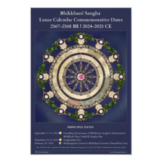 Bhikhunī Sangha Lunar Kalender 2024-2025 Fotodruck