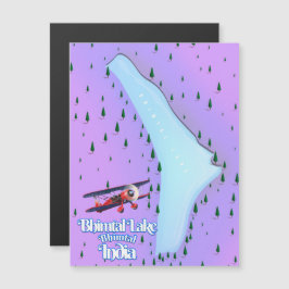 Bhimtal Lake Bhimtal India Reiseplakat. Magnetkarte