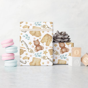 BHO Gender Neutral Baby Shower Wrapping Paper Geschenkpapier