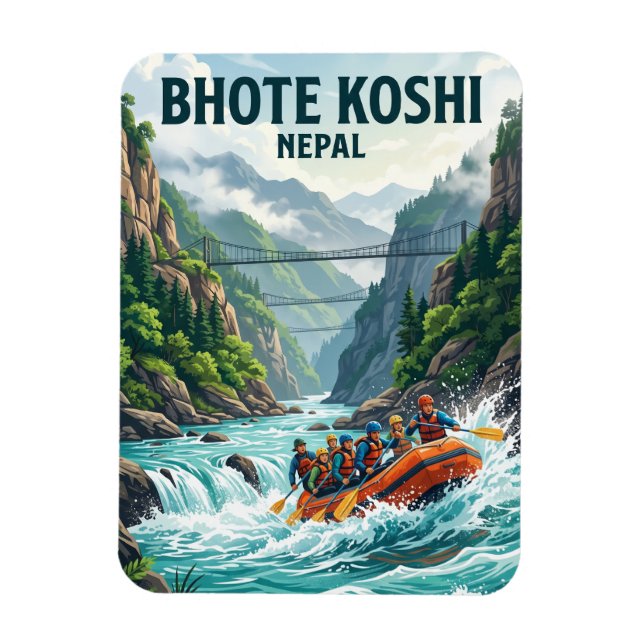 Bhote Koshi Fluss Nepal Magnet (Vertikal)