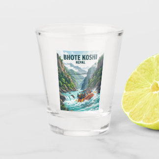Bhote Koshi Fluss Nepal Schnapsglas