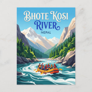 Bhote Kosi Fluss, Nepal Postkarte
