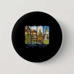 Bhutan Asien Reise Trip Brushstroke Souvenir Va Button