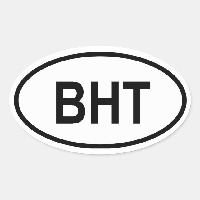 Bhutan "BHT" Ovaler Aufkleber (Vorderseite)