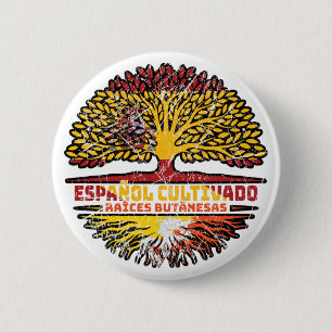 Bhutan Bhutanese Spanische Treuhandflagge Spanien Button