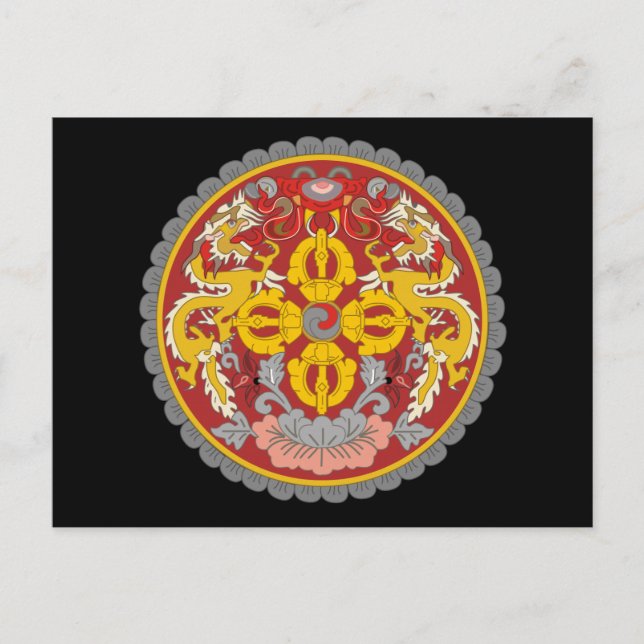 Bhutan-Emblem Postkarte (Vorderseite)