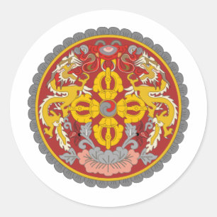 Bhutan-Emblem Runder Aufkleber